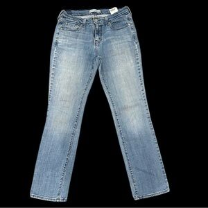 Levi’s 505 Straight Leg Jeans Women’s Size 6 Light Wash Lived In Stretch Denim